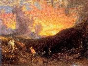Palmer, Samuel Ploughing at Sunset Sweden oil painting artist